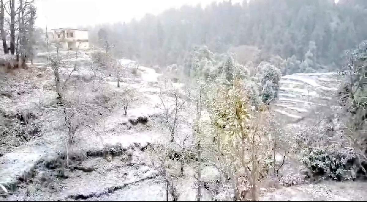 mukteshwar snow fall धानाचूली, पहाड़पानी व मनाघेर में हुई मौसम की पहली बर्फबारी