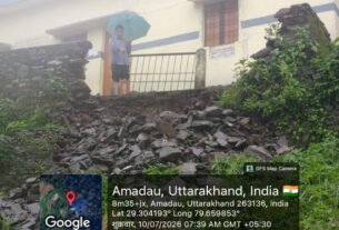 IMG 20260710 WA0030 अम्दौ विद्यालय की दीवार क्षतिग्रस्त, कांग्रेस नेता शर्मा ने उठाए सड़क और भ्रष्टाचार के मुद्दे